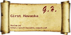 Girst Havaska névjegykártya